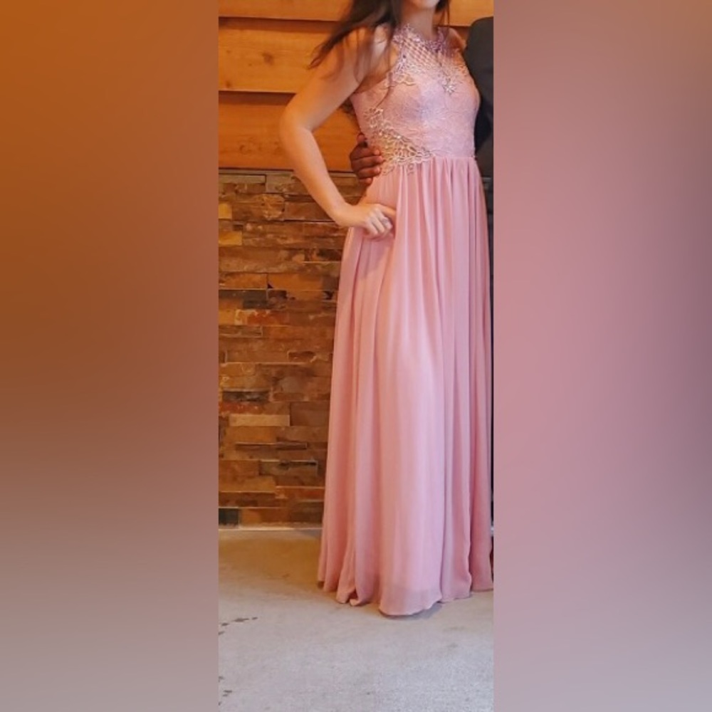 Pink halter top dress